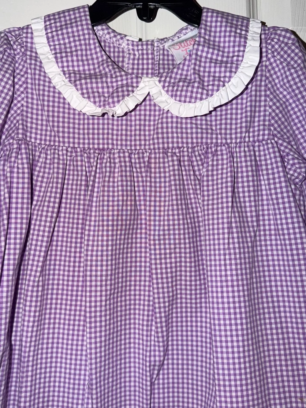 Stitchy Fish Girls Size 5 Halloween Purple Gingham Pumpkin Dress